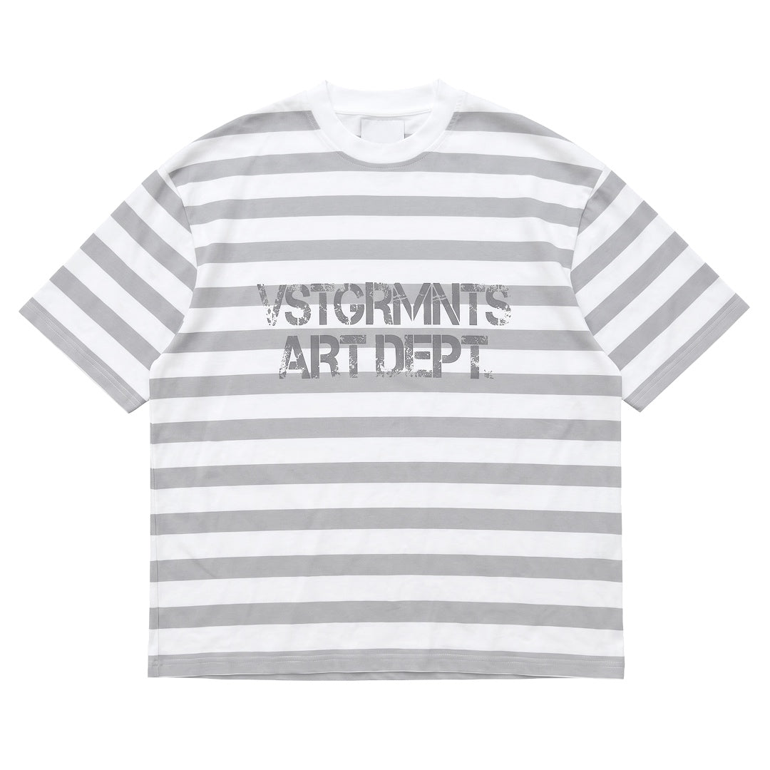 STRIPED GREY-WHITE TEE