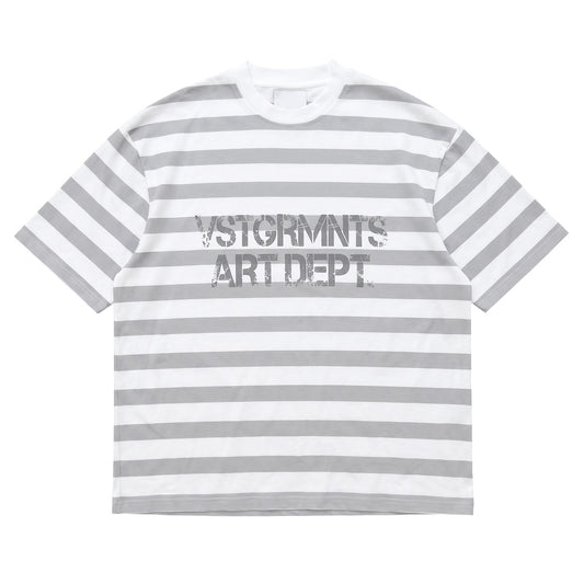 STRIPED GREY-WHITE TEE