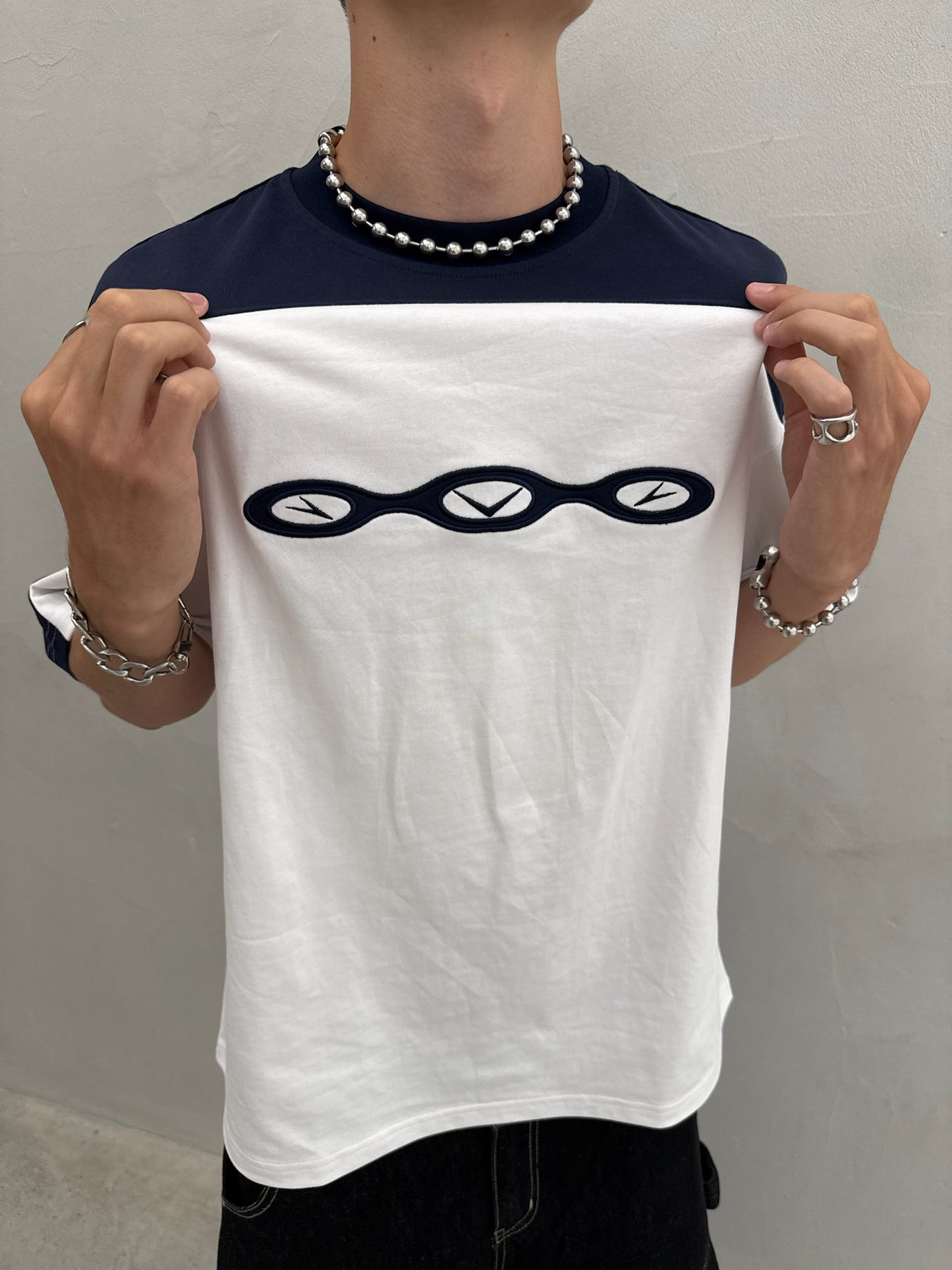BICOLOR TEE (NAVY-WHITE)