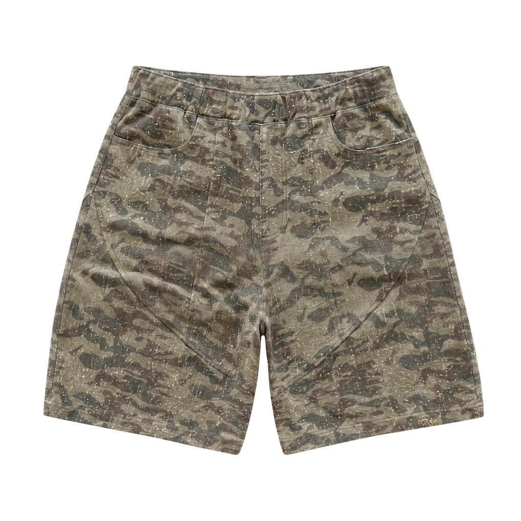 WORN CAMO JORT (BROWN)